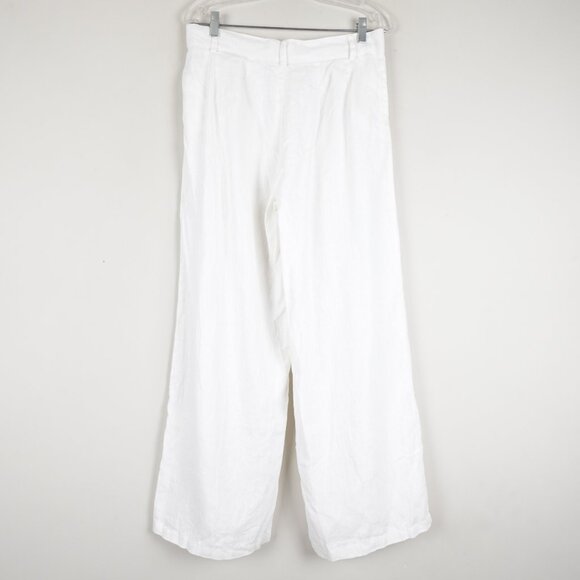 LITTLE LIES Linen Wide Leg Pants Women's Medium Lightweight Summer Beach Trouser - Picture 2 of 11